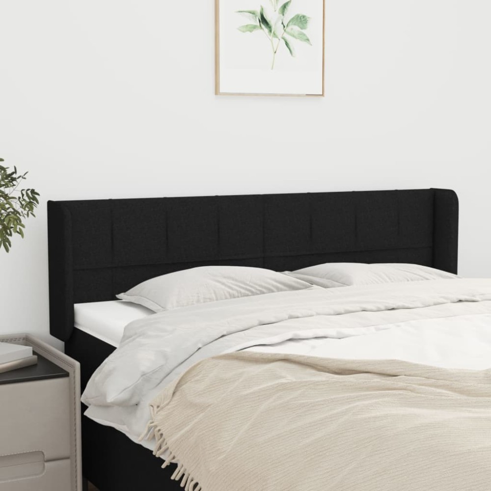 vidaXL Κεφαλάρι με Πτερύγια Μαύρο 147x16x78/88 εκ. Υφασμάτινο