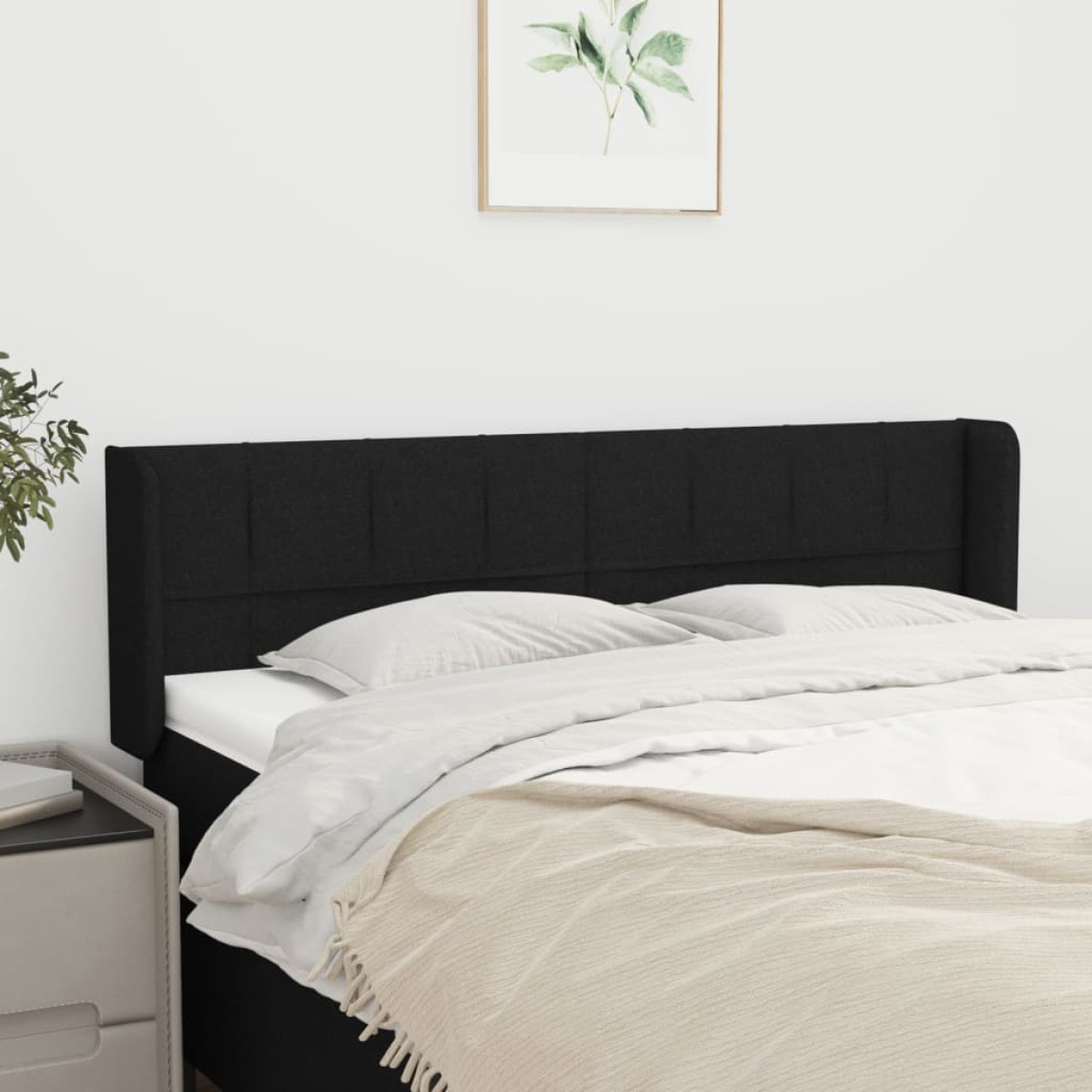 vidaXL Κεφαλάρι με Πτερύγια Μαύρο 147x16x78/88 εκ. Υφασμάτινο