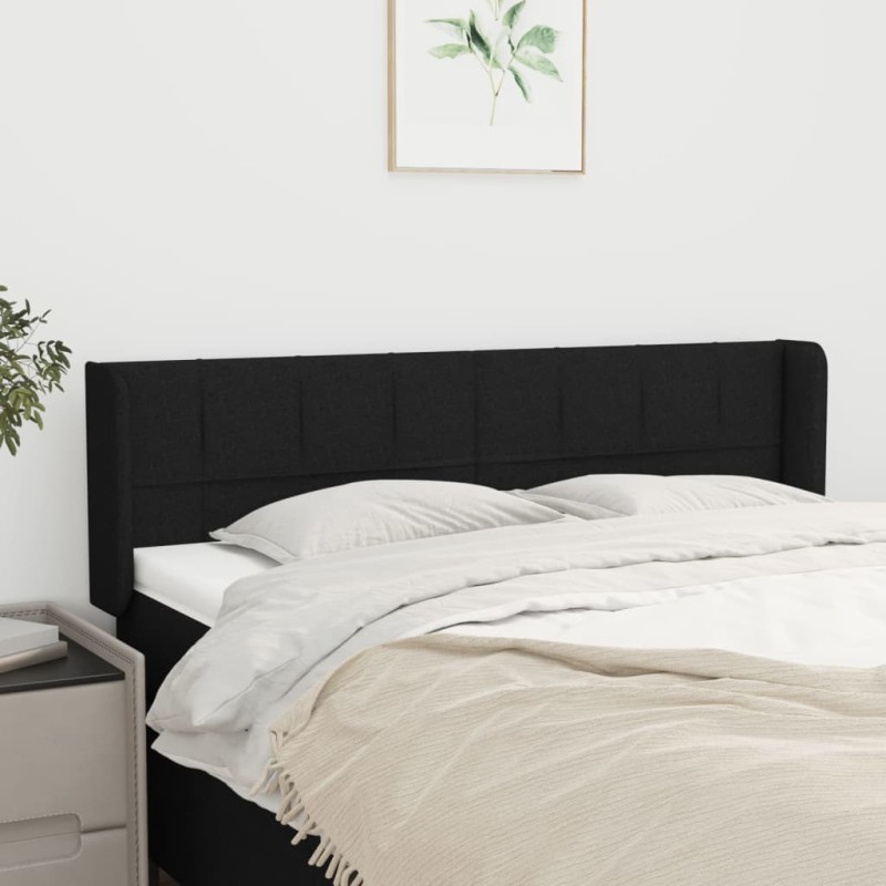 vidaXL Κεφαλάρι με Πτερύγια Μαύρο 147x16x78/88 εκ. Υφασμάτινο