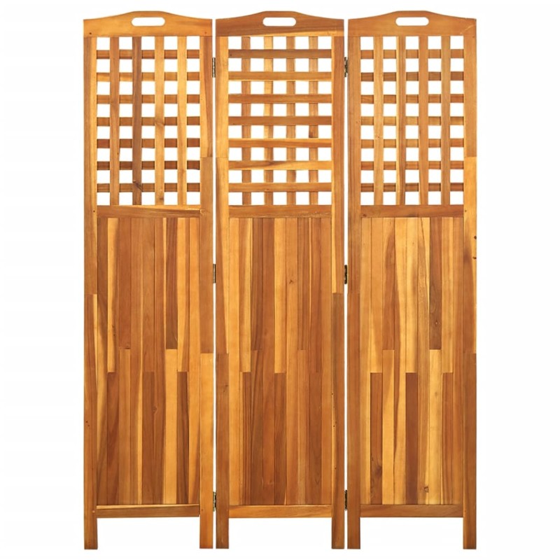 vidaXL Διαχωριστικό Δωματίου 3 Πάνελ 121x2x170 εκ. Μασίφ Ξύλο Ακακίας