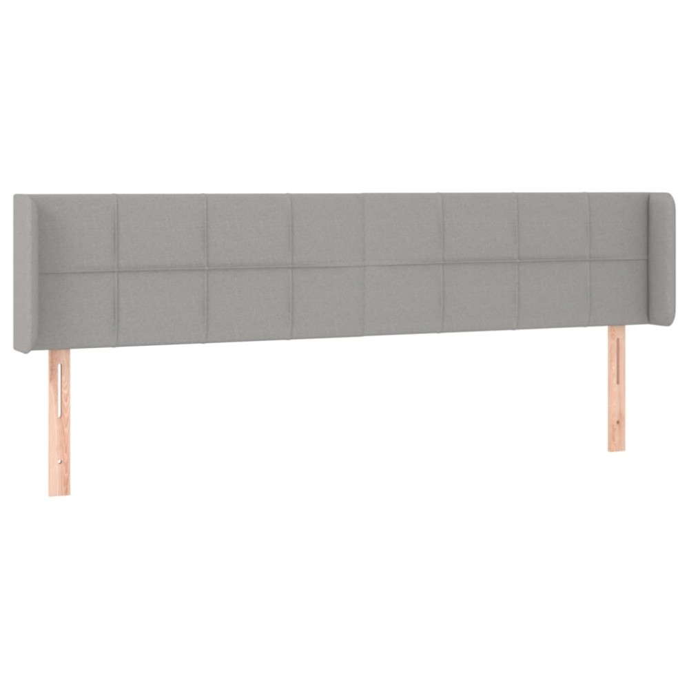 vidaXL Κεφαλάρι με Πτερύγια Ανοιχτό Γκρι 203x16x78/88 εκ. Υφασμάτινο