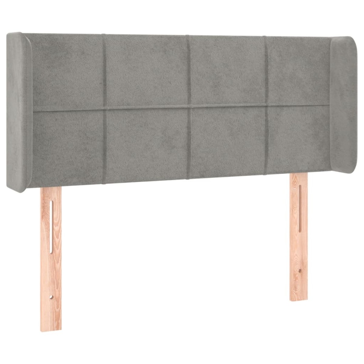 vidaXL Κεφαλάρι με Πτερύγια Ανοιχτό Γκρι 83x16x78/88 εκ. Βελούδινο