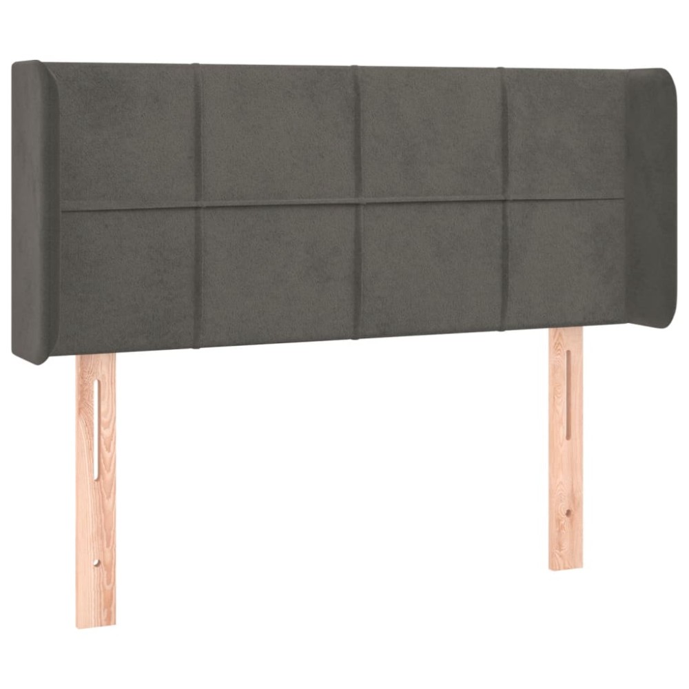 vidaXL Κεφαλάρι με Πτερύγια Σκούρο Γκρι 93x16x78/88 εκ. Βελούδινο