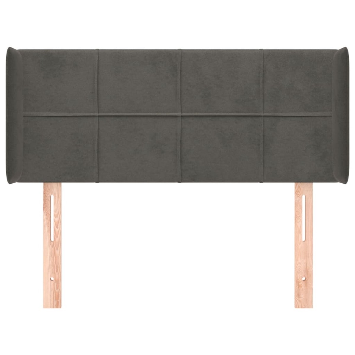 vidaXL Κεφαλάρι με Πτερύγια Σκούρο Γκρι 93x16x78/88 εκ. Βελούδινο