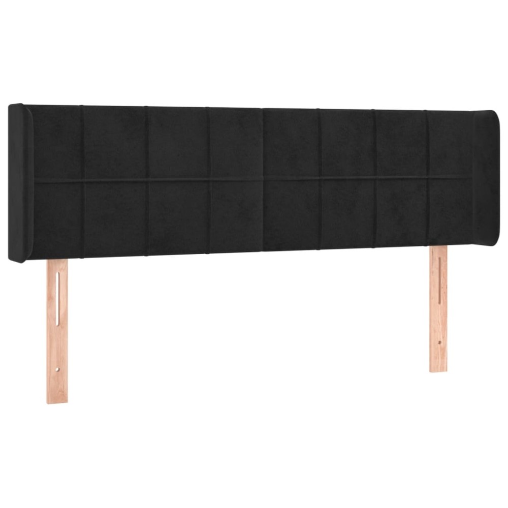 vidaXL Κεφαλάρι με Πτερύγια Μαύρο 147x16x78/88 εκ. Βελούδινο