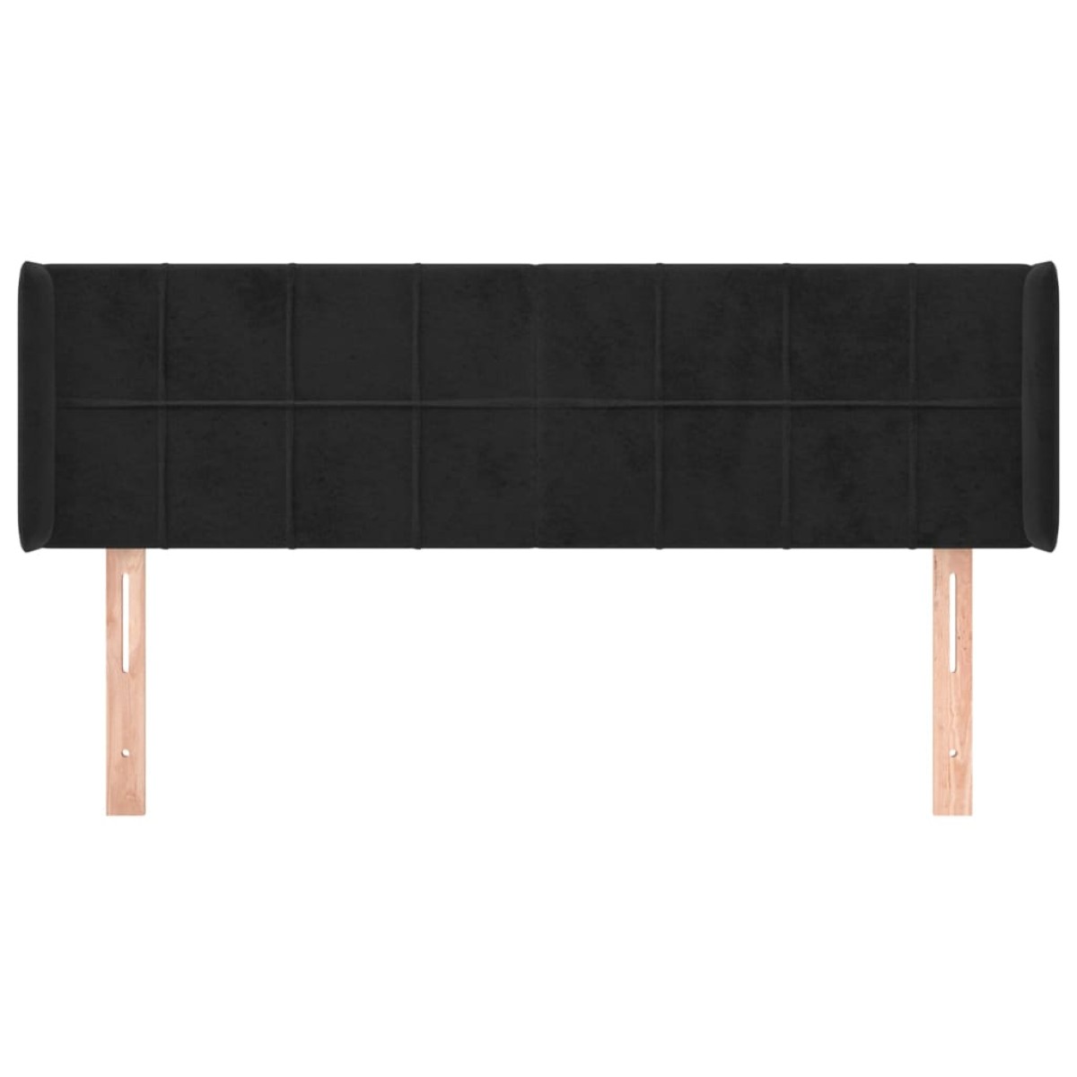 vidaXL Κεφαλάρι με Πτερύγια Μαύρο 147x16x78/88 εκ. Βελούδινο