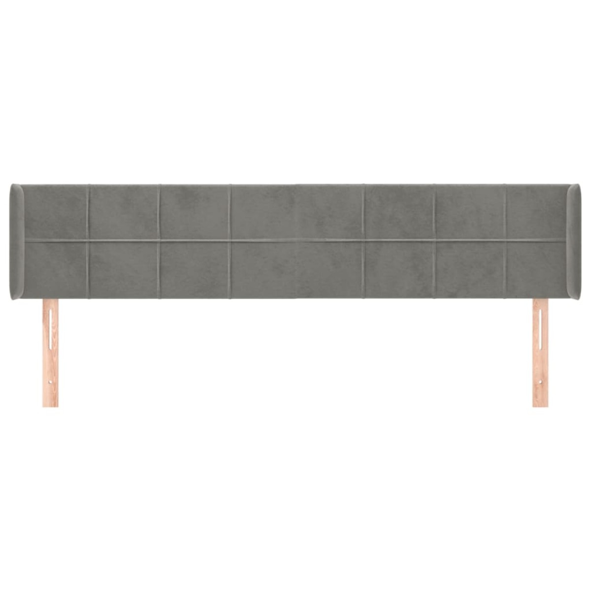 vidaXL Κεφαλάρι με Πτερύγια Ανοιχτό Γκρι 183x16x78/88 εκ. Βελούδινο