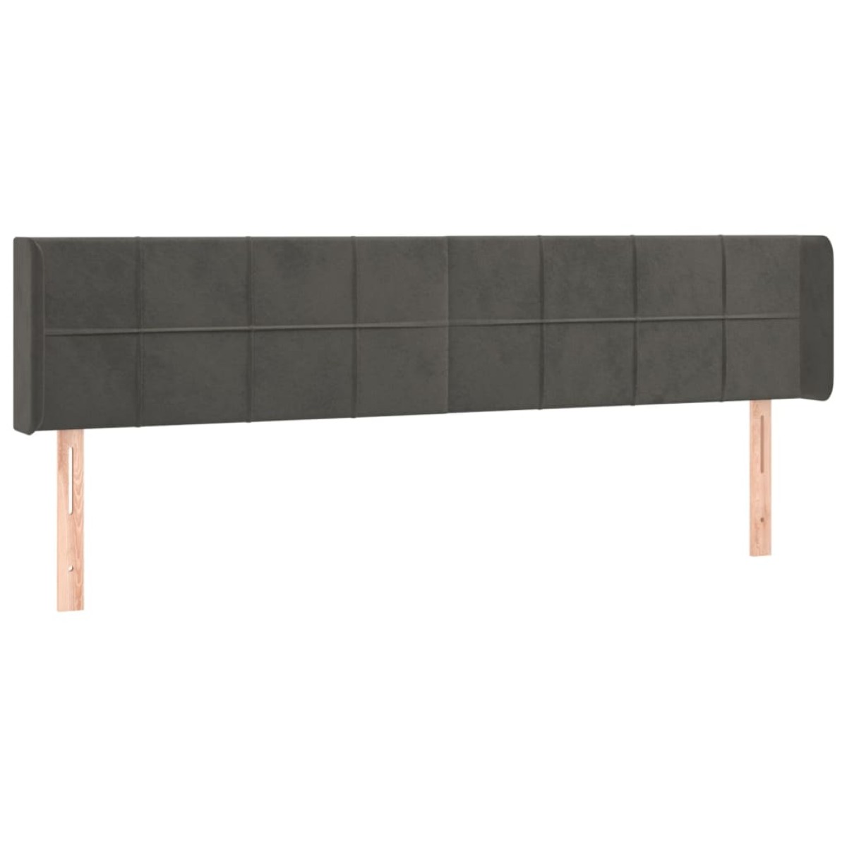 vidaXL Κεφαλάρι με Πτερύγια Σκούρο Γκρι 183x16x78/88 εκ. Βελούδινο