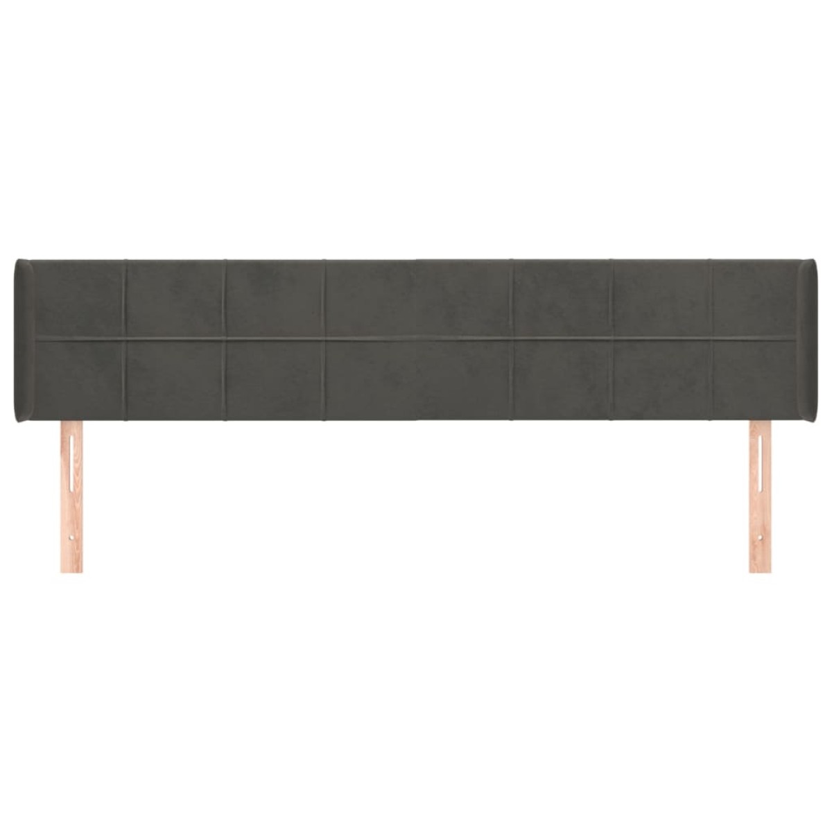 vidaXL Κεφαλάρι με Πτερύγια Σκούρο Γκρι 183x16x78/88 εκ. Βελούδινο