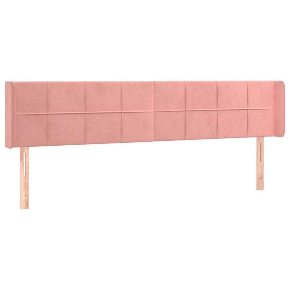 vidaXL Κεφαλάρι με Πτερύγια Ροζ 183x16x78/88 εκ. Βελούδινο