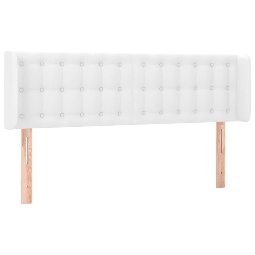 vidaXL Κεφαλάρι με Πτερύγια Λευκό 147x16x78/88 εκ. Συνθετικό Δέρμα