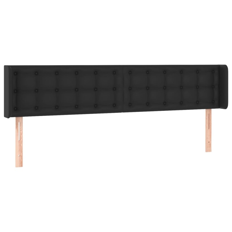vidaXL Κεφαλάρι με Πτερύγια Μαύρο 163x16x78/88 εκ. Συνθετικό Δέρμα