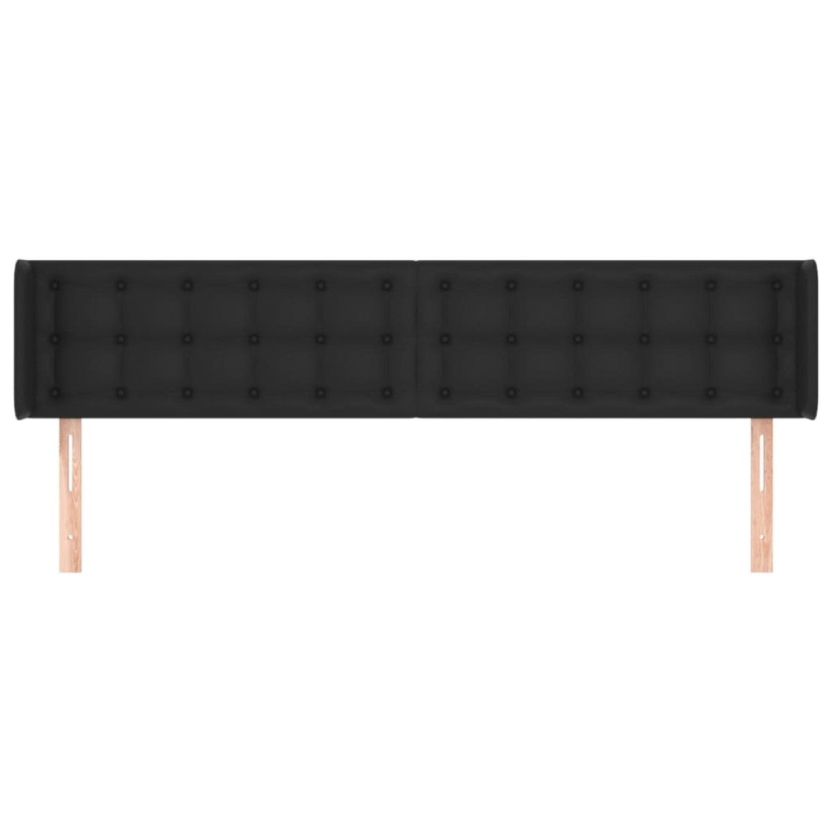 vidaXL Κεφαλάρι με Πτερύγια Μαύρο 163x16x78/88 εκ. Συνθετικό Δέρμα