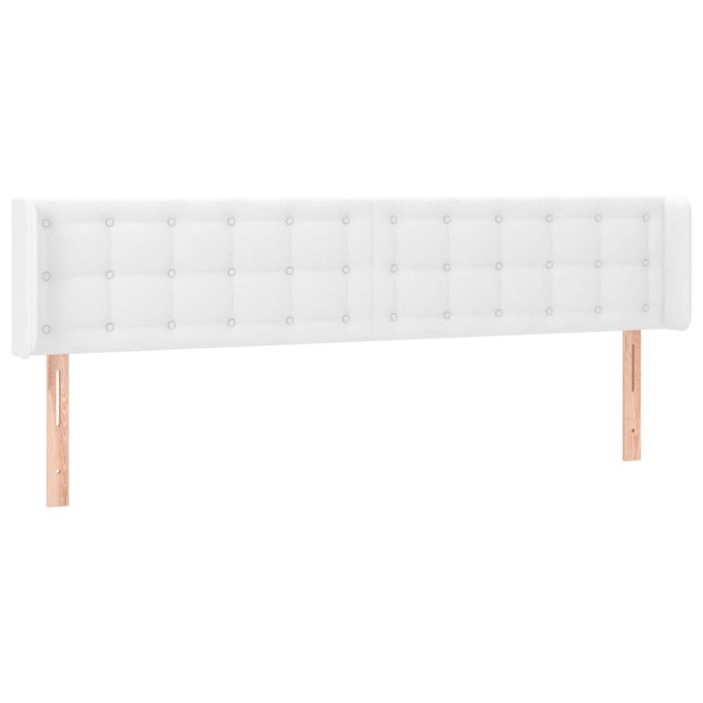 vidaXL Κεφαλάρι με Πτερύγια Λευκό 163x16x78/88 εκ. Συνθετικό Δέρμα