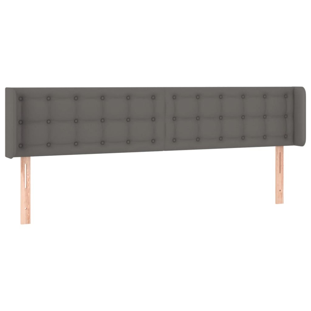 vidaXL Κεφαλάρι με Πτερύγια Γκρι 183x16x78/88εκ. Συνθετικό Δέρμα