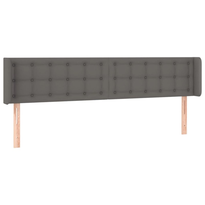 vidaXL Κεφαλάρι με Πτερύγια Γκρι 183x16x78/88εκ. Συνθετικό Δέρμα