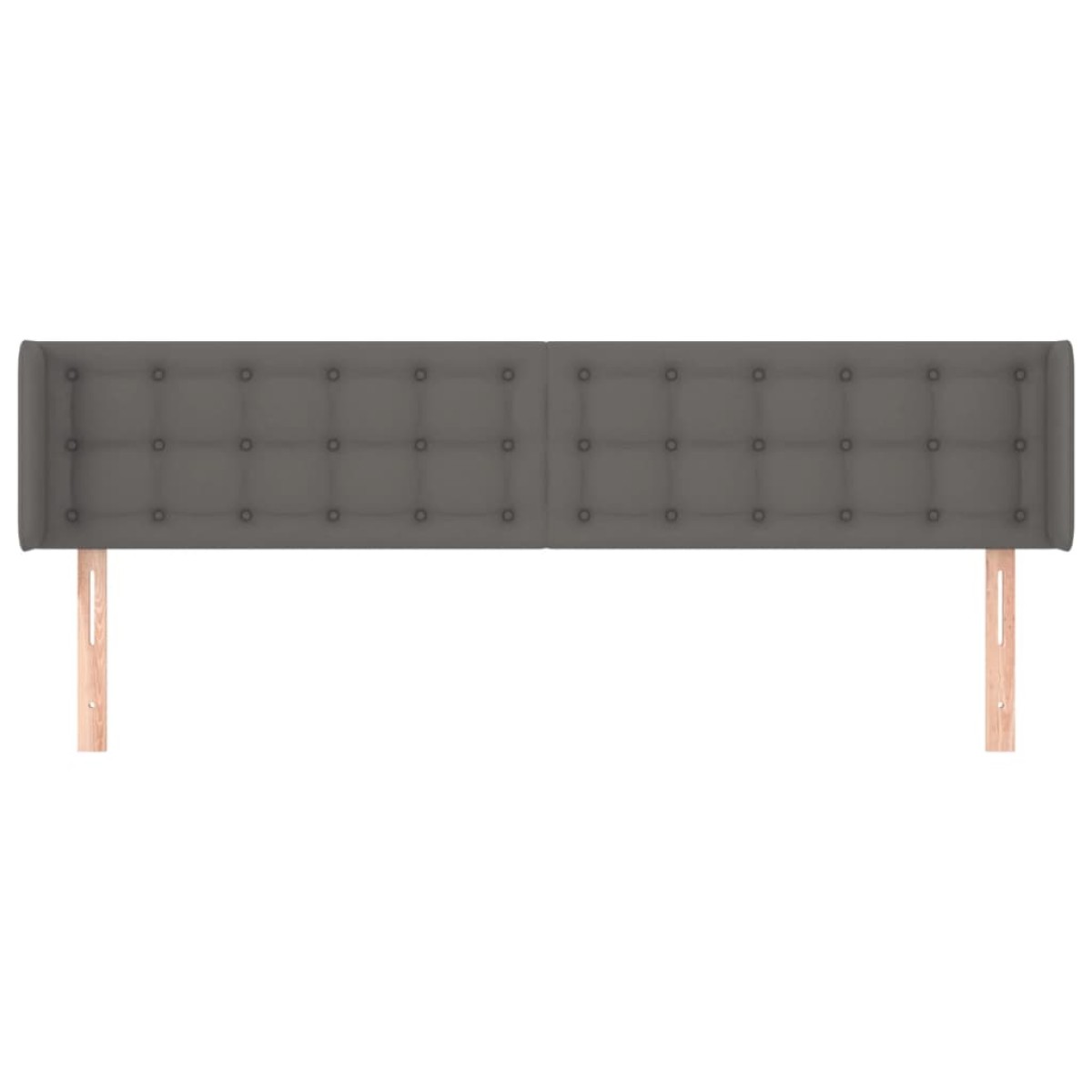 vidaXL Κεφαλάρι με Πτερύγια Γκρι 183x16x78/88εκ. Συνθετικό Δέρμα
