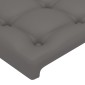 vidaXL Κεφαλάρι με Πτερύγια Γκρι 183x16x78/88εκ. Συνθετικό Δέρμα