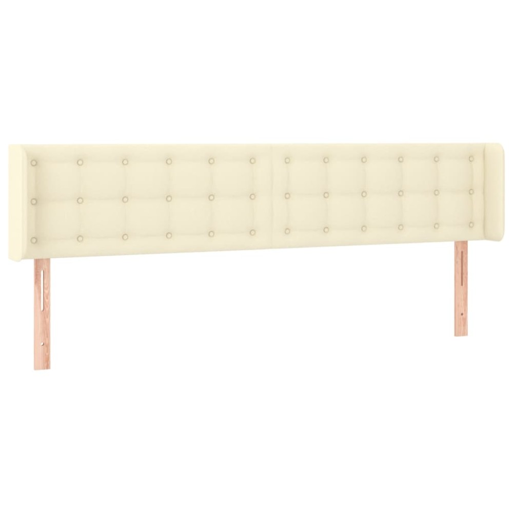 vidaXL Κεφαλάρι με Πτερύγια Κρεμ 203x16x78/88 εκ. Συνθετικό Δέρμα