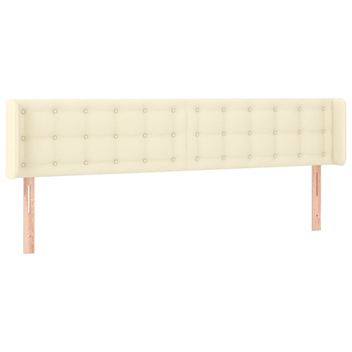 vidaXL Κεφαλάρι με Πτερύγια Κρεμ 203x16x78/88 εκ. Συνθετικό Δέρμα