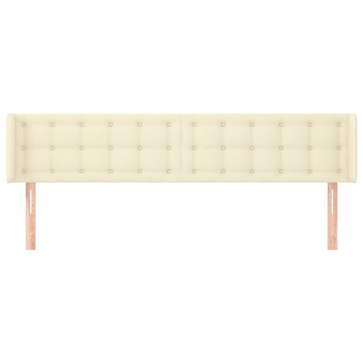 vidaXL Κεφαλάρι με Πτερύγια Κρεμ 203x16x78/88 εκ. Συνθετικό Δέρμα