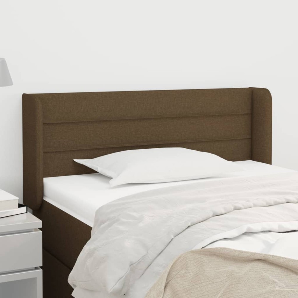vidaXL Κεφαλάρι με Πτερύγια Σκούρο Καφέ 83x16x78/88 εκ. Υφασμάτινο