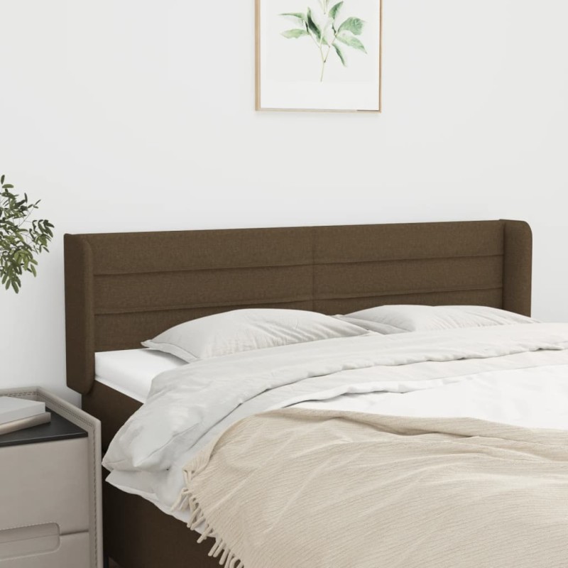 vidaXL Κεφαλάρι με Πτερύγια Σκούρο Καφέ 147x16x78/88 εκ. Υφασμάτινο