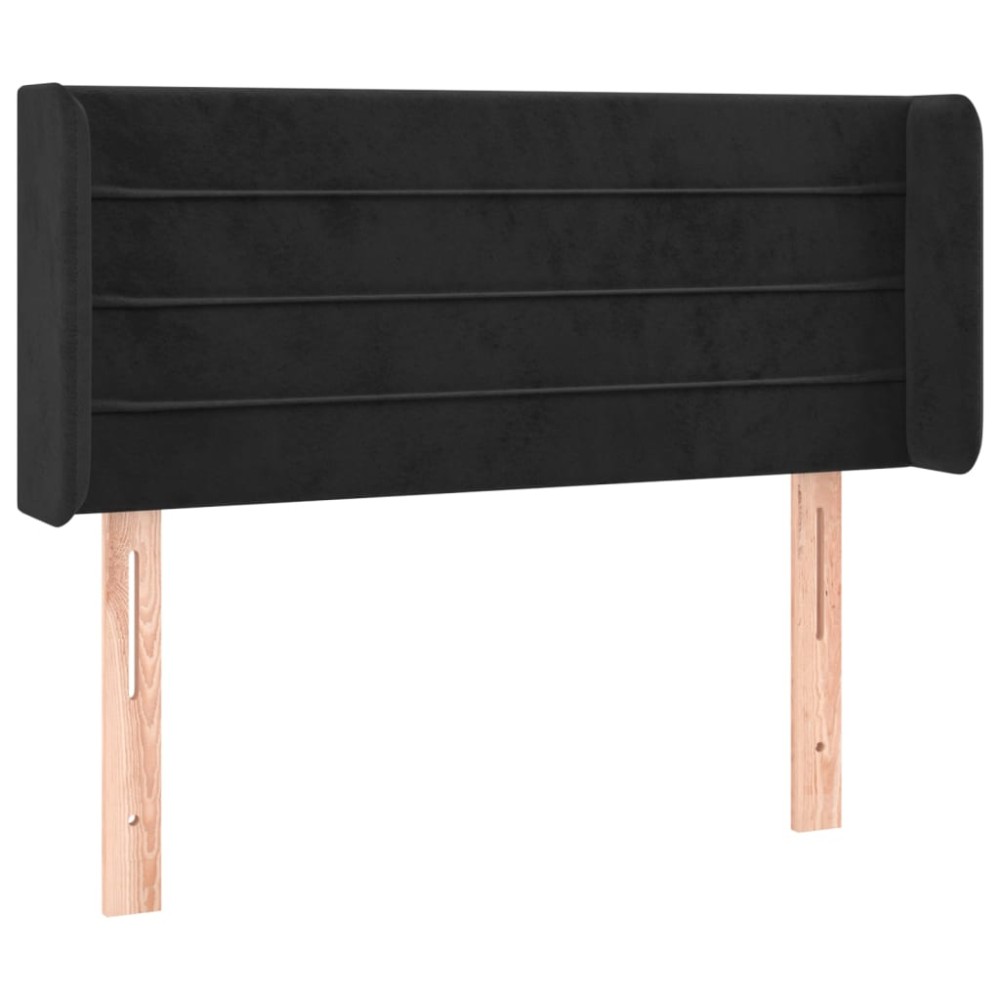 vidaXL Κεφαλάρι με Πτερύγια Μαύρο 93x16x78/88 εκ. Βελούδινο