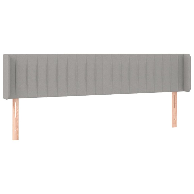 vidaXL Κεφαλάρι με Πτερύγια Ανοιχτό Γκρι 203x16x78/88 εκ. Υφασμάτινο