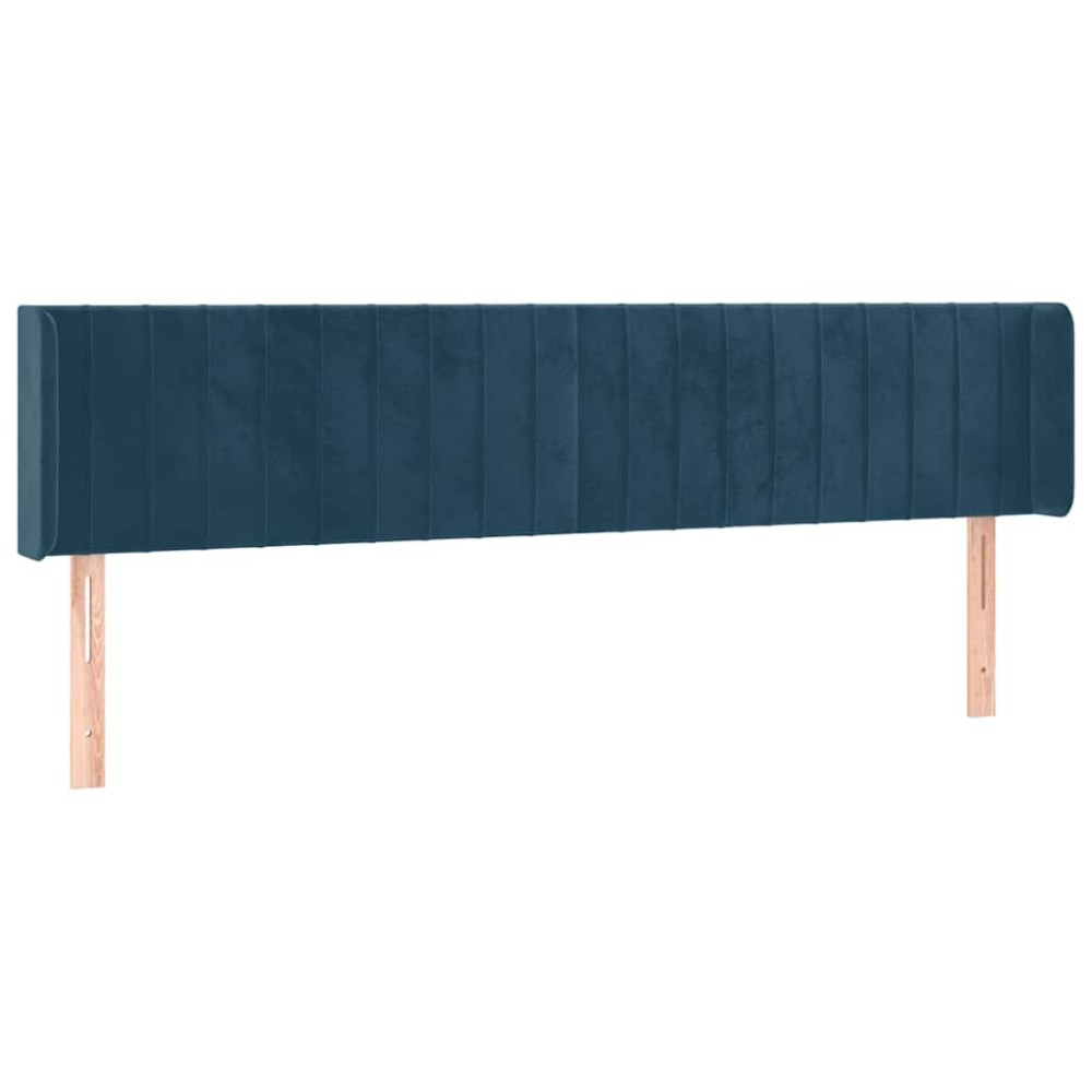 vidaXL Κεφαλάρι με Πτερύγια Σκούρο Μπλε 163x16x78/88 εκ. Βελούδινο