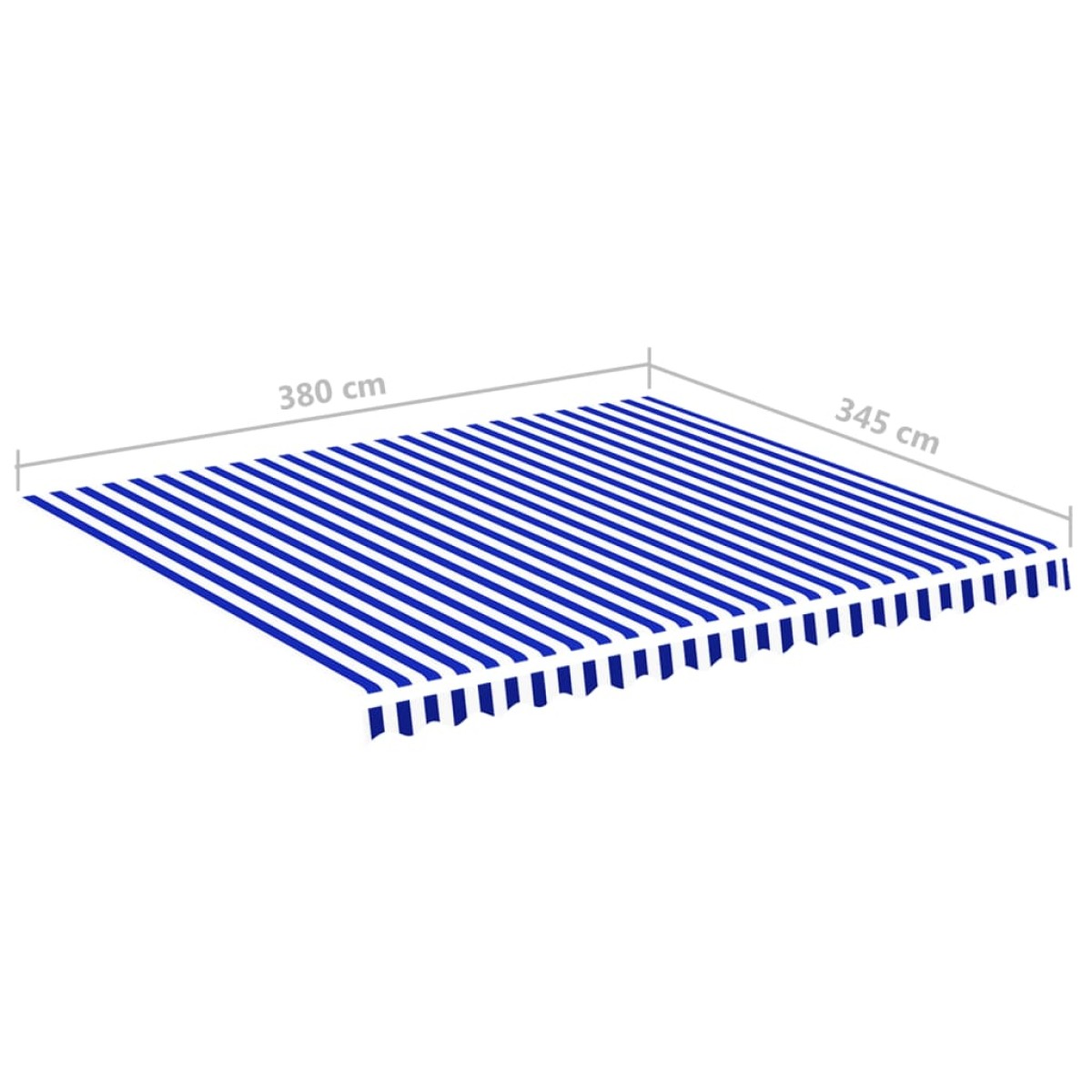 vidaXL Τεντόπανο Ανταλλακτικό Μπλε / Λευκό 4 x 3,5 μ.