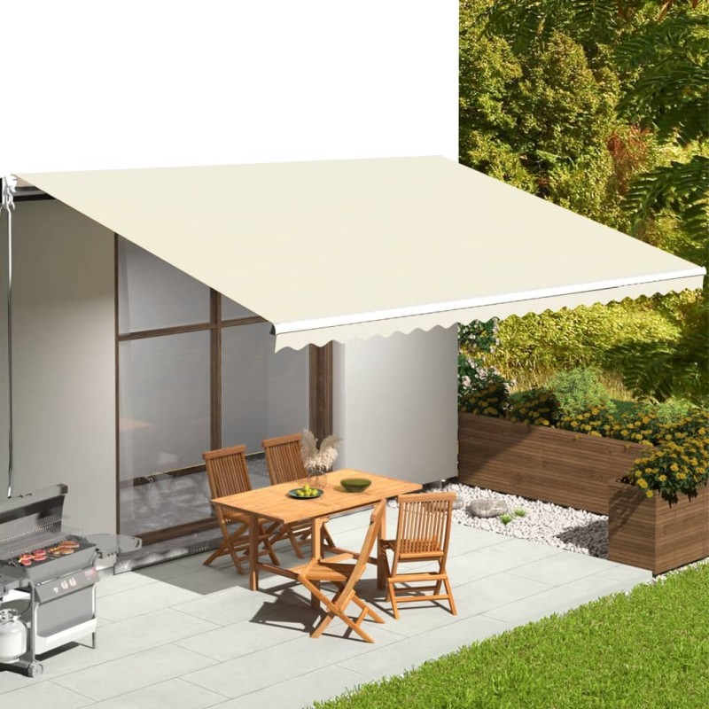 vidaXL Ανταλλακτικό Ύφασμα Τέντας Κρεμ 580x345 εκ. Πολυεστέρας