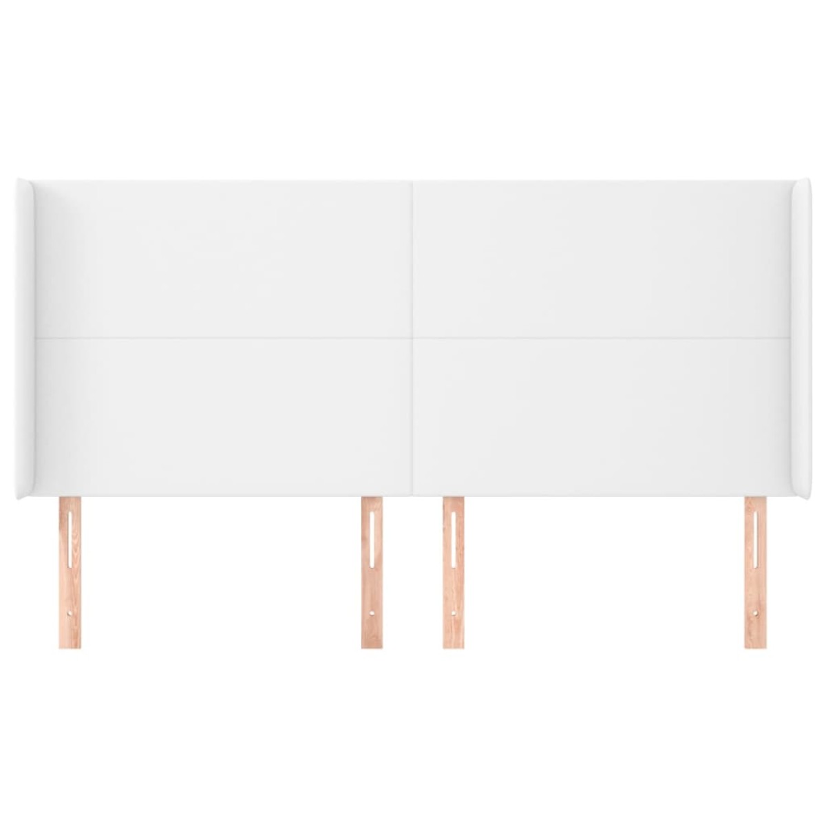 vidaXL Κεφαλάρι με Πτερύγια Λευκό 203x16x118/128 εκ. Συνθετικό Δέρμα