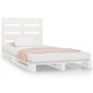 vidaXL Πλαίσιο Κρεβατιού Λευκό 75x190εκ Μασίφ Ξύλο Πεύκου Small Single