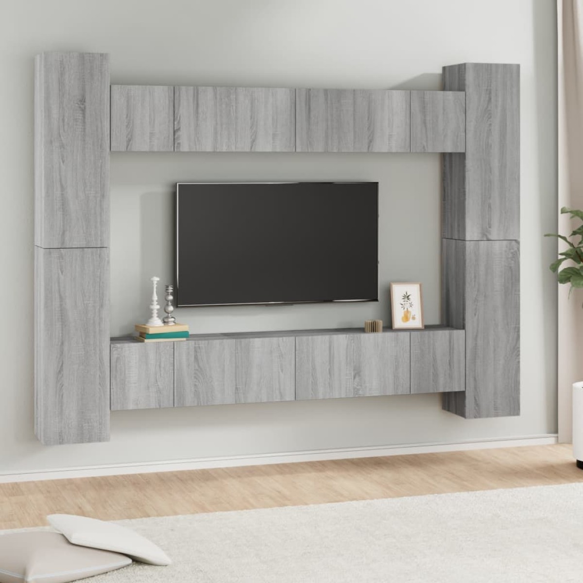 vidaXL Σετ Επίπλων Τηλεόρασης 10 τεμ. Γκρι Sonoma Επεξεργασμένο Ξύλο