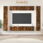 vidaXL Σετ Επίπλων Τηλεόρασης 10 Τεμαχίων Καπνιστή Δρυς Επεξ. Ξύλο