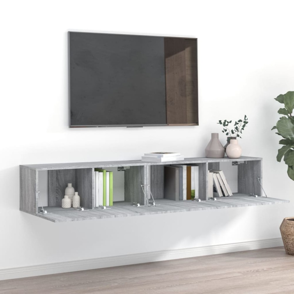 vidaXL Σετ Επίπλων Τηλεόρασης 2 Τεμαχίων Γκρι Sonoma Επεξεργ. Ξύλο