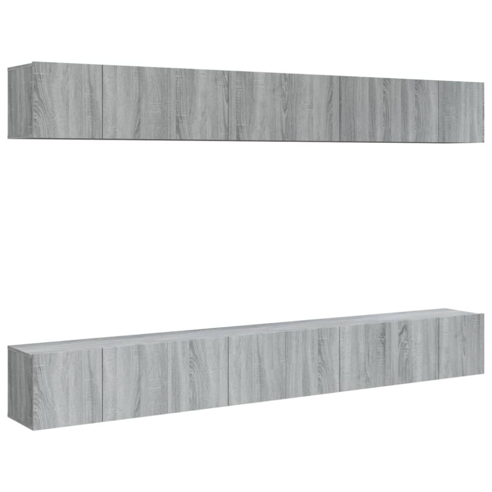 vidaXL Έπιπλα Τηλεόρασης 8 τεμ. Γκρι Sonoma 60x30x30 εκ. Επεξεργ. Ξύλο