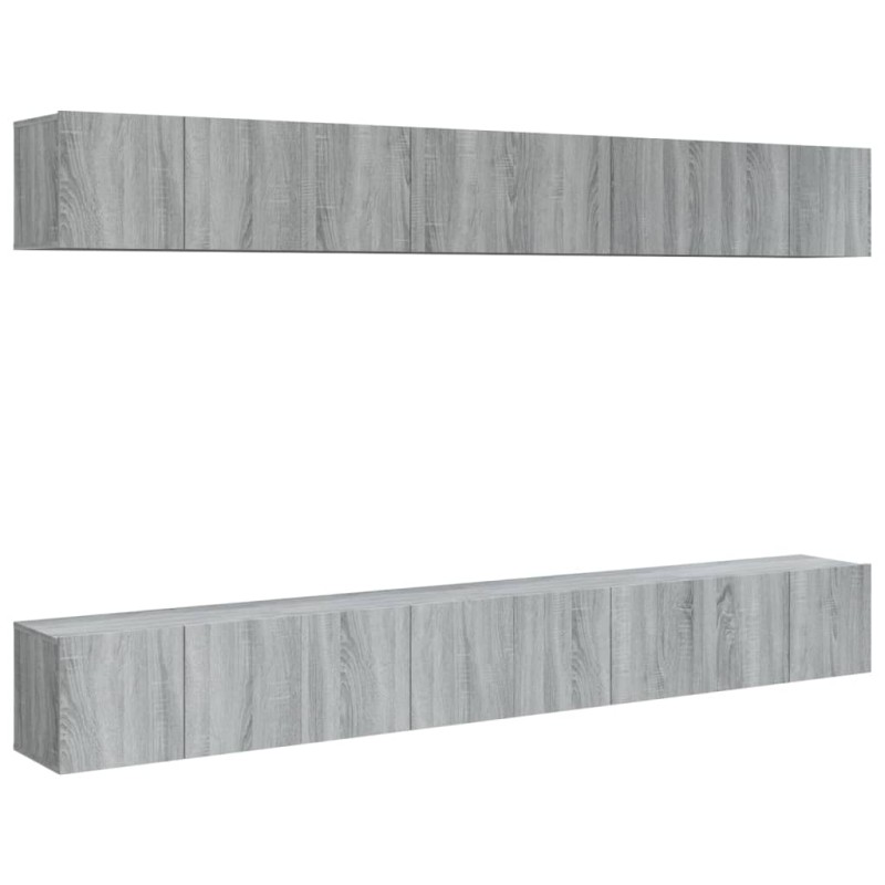 vidaXL Έπιπλα Τηλεόρασης 8 τεμ. Γκρι Sonoma 60x30x30 εκ. Επεξεργ. Ξύλο
