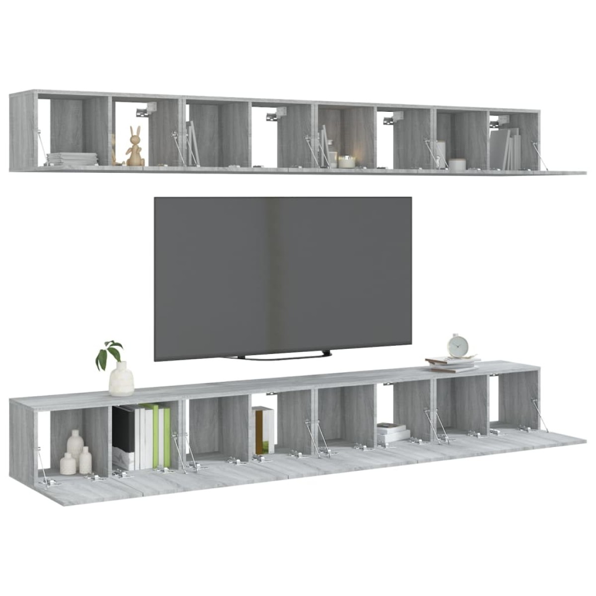 vidaXL Έπιπλα Τηλεόρασης 8 τεμ. Γκρι Sonoma 60x30x30 εκ. Επεξεργ. Ξύλο