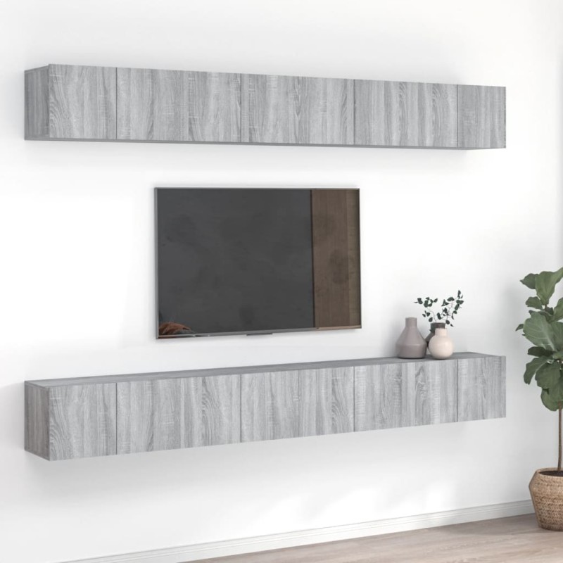 vidaXL Έπιπλα Τηλεόρασης 8 τεμ. Γκρι Sonoma 60x30x30 εκ. Επεξεργ. Ξύλο