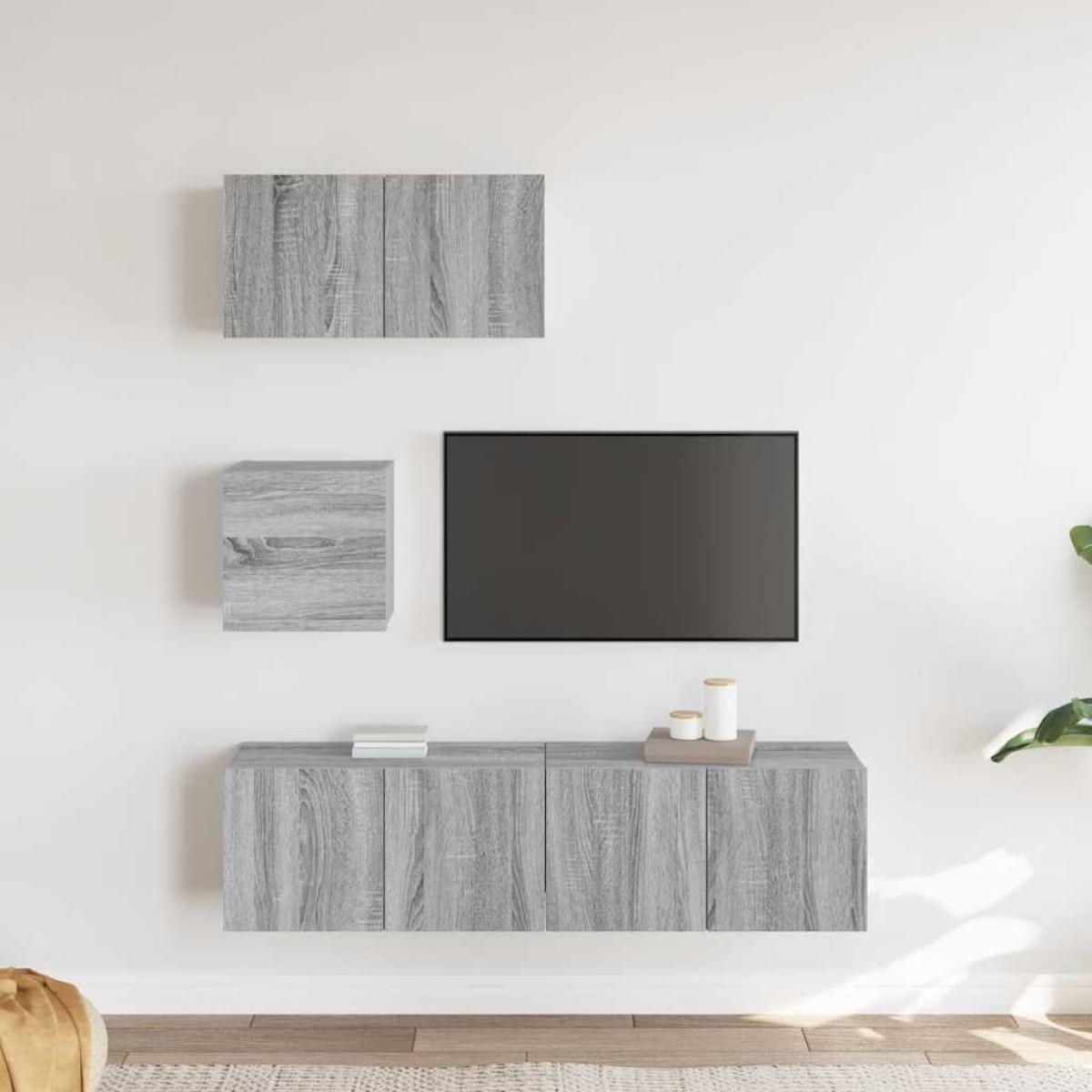 vidaXL Σετ Επίπλων Τηλεόρασης 4 Τεμ. Γκρι Sonoma Επεξεργασμένο Ξύλο