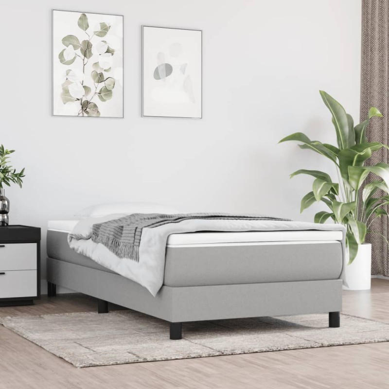 vidaXL Σκελετός Κρεβατιού με Ελατήρια Αν. Γκρι 80x200 εκ. Υφασμάτινο