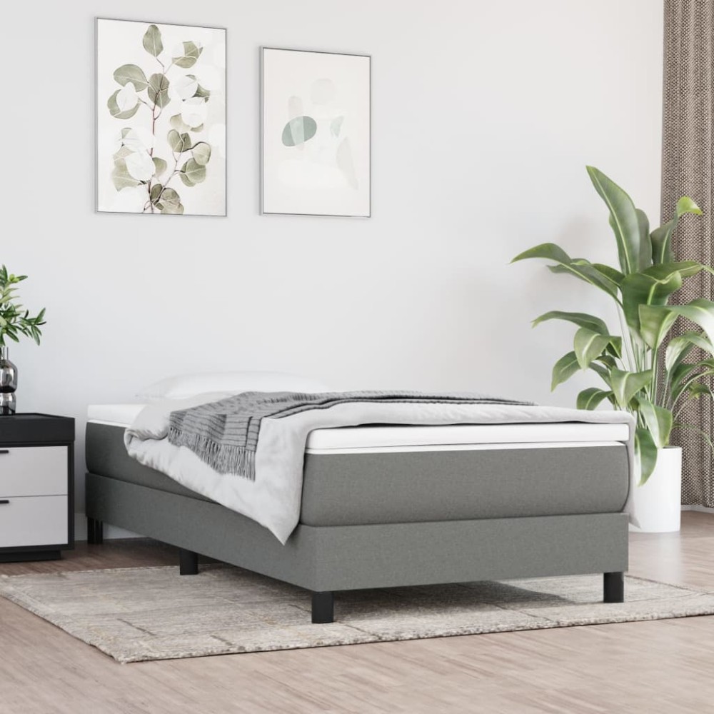 vidaXL Σκελετός Κρεβατιού με Ελατήρια Σκ. Γκρι 80x200 εκ. Υφασμάτινο