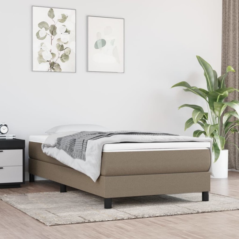vidaXL Σκελετός Κρεβατιού με Ελατήρια Taupe 80x200 εκ. Υφασμάτινο