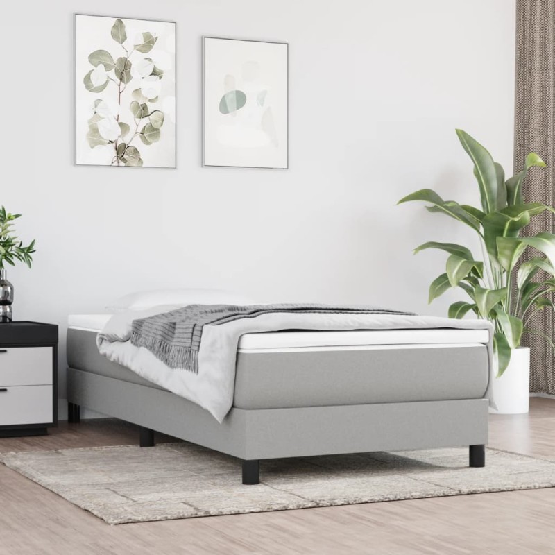 vidaXL Σκελετός Κρεβατιού με Ελατήρια Αν. Γκρι 90x200 εκ.Υφασμάτινο