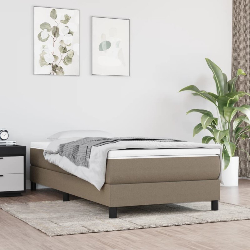 vidaXL Σκελετός Κρεβατιού με Ελατήρια Taupe 100 x 200 εκ. Υφασμάτινο