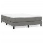 vidaXL Πλαίσιο Κρεβατιού Boxspring Σκούρο Γκρι 140x190 εκ. Υφασμάτινο