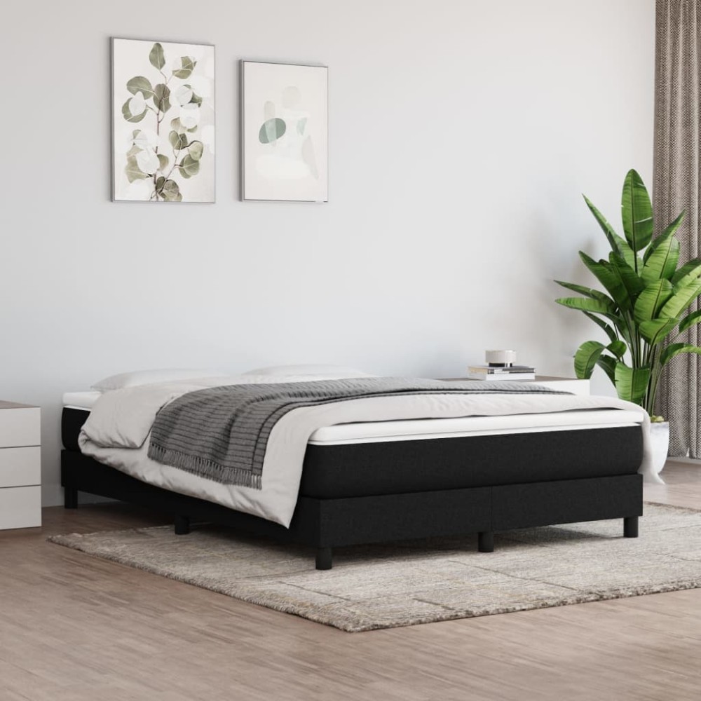 vidaXL Σκελετός Κρεβατιού με Ελατήρια Μαύρο 140x200 εκ.Υφασμάτινο