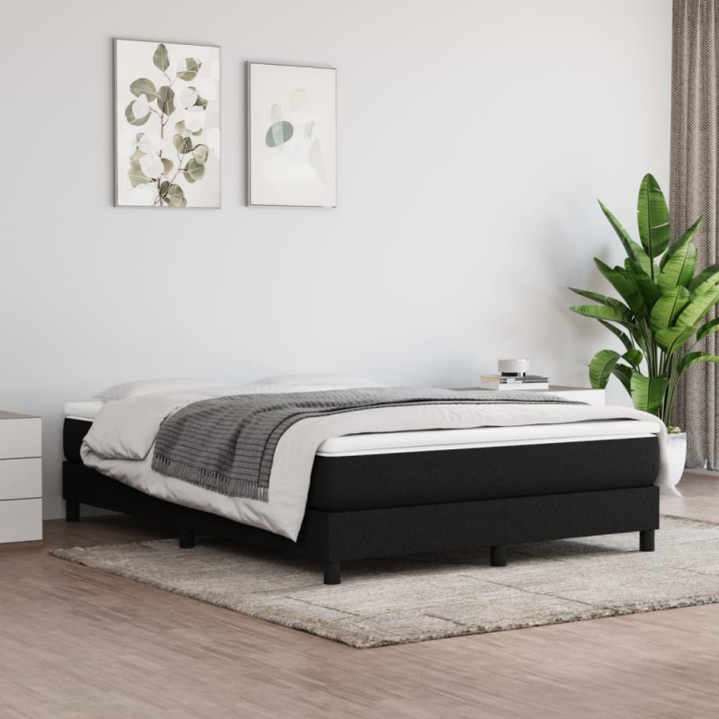 vidaXL Σκελετός Κρεβατιού με Ελατήρια Μαύρο 140x200 εκ.Υφασμάτινο